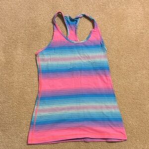 Ivivva Pink and Blue Striped Tank Top